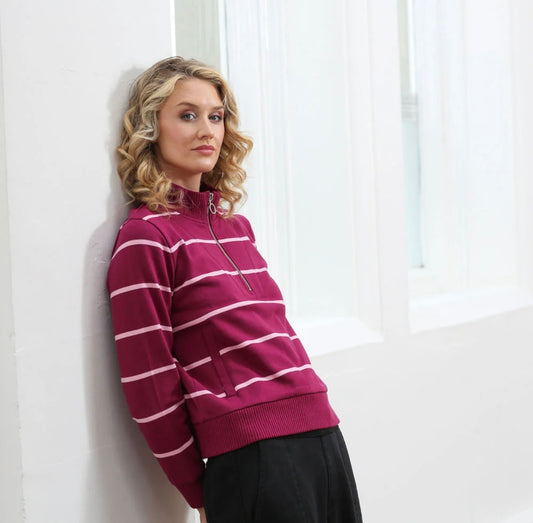 Molly Half Zip Grape