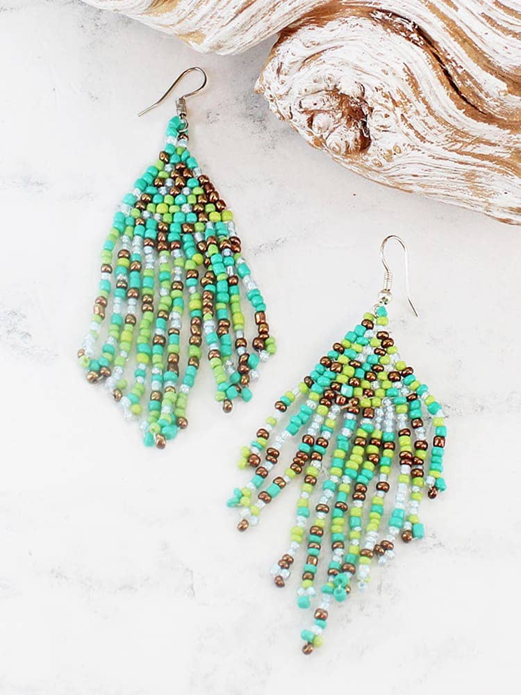 BEADED TASSEL EARRINGS