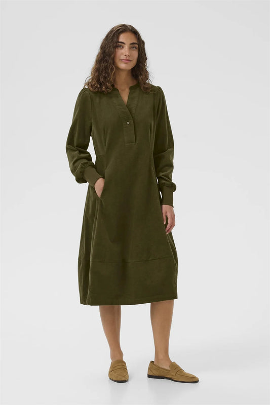 Rhaena LS Dress Burnt Olive