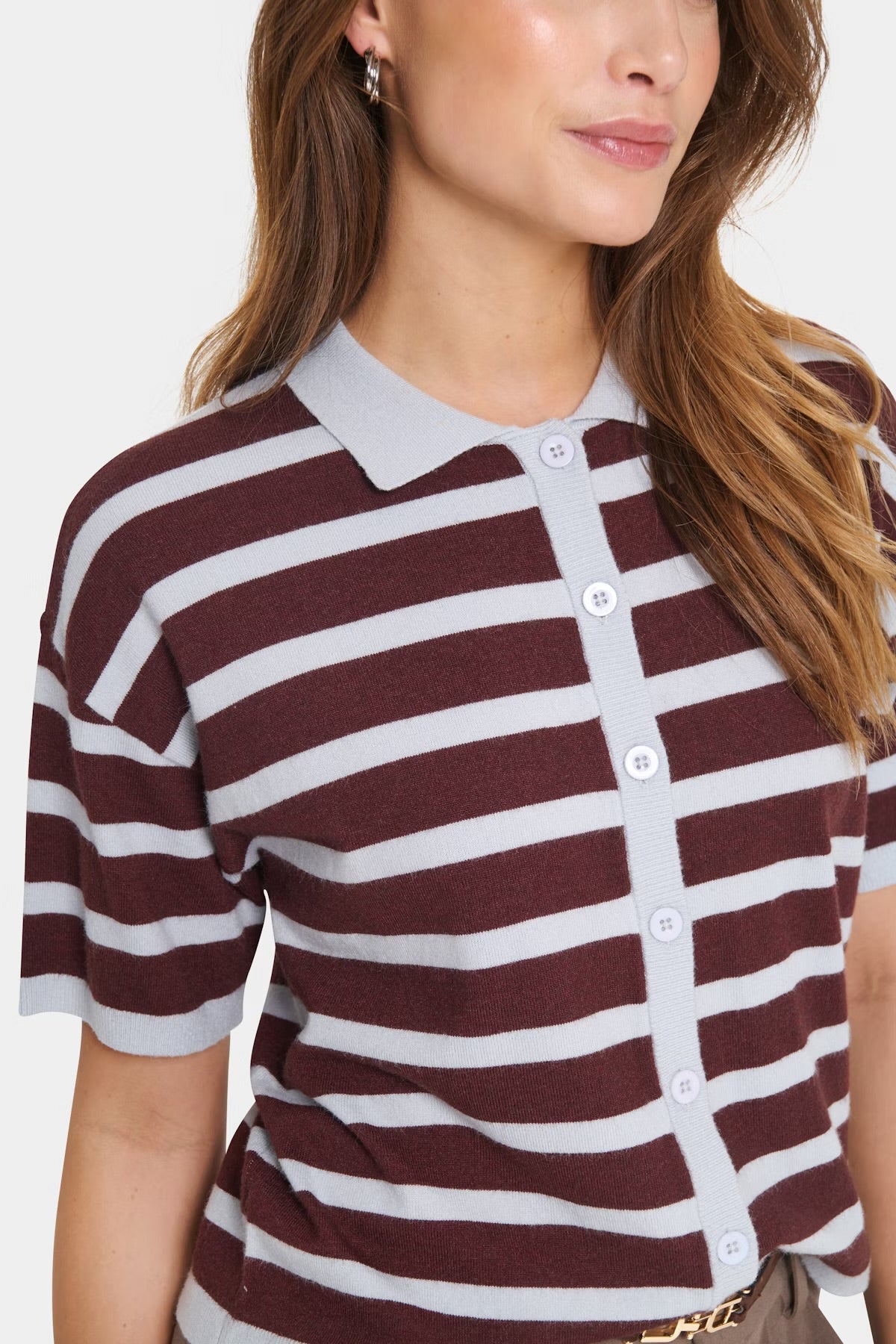 LikamSZ Striped Polo Cardigan
