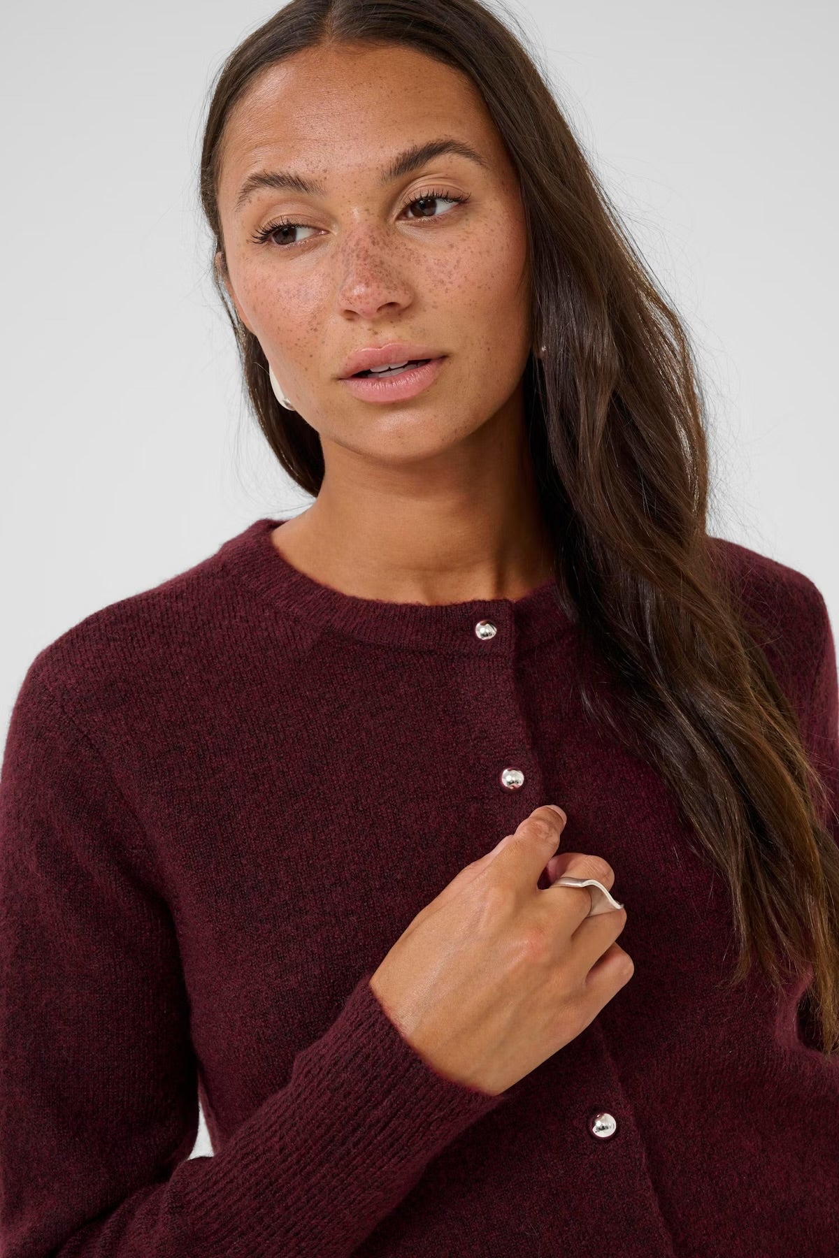 KAniel Knit Cardigan Wine