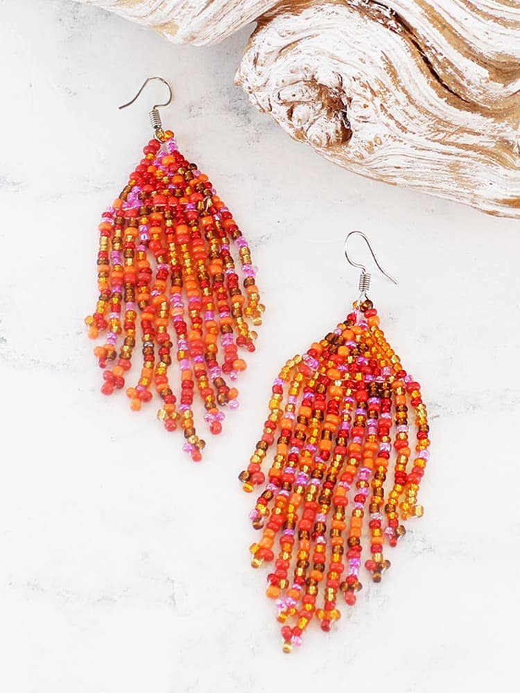 BEADED TASSEL EARRINGS