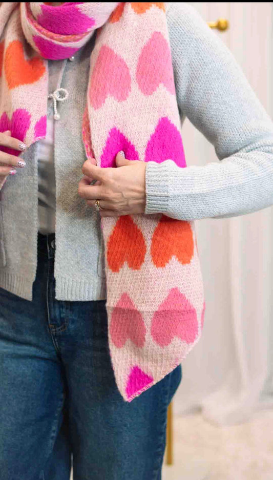 Heart Scarf cream