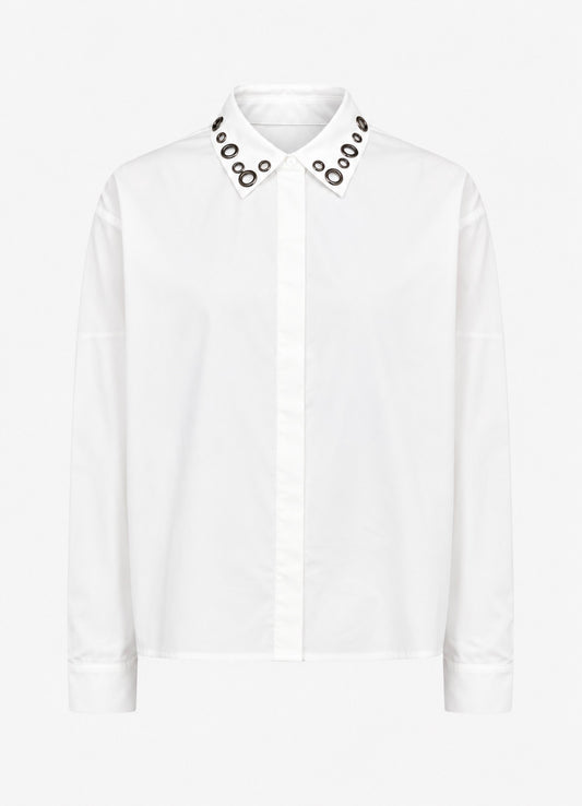 Sc-Jian white eyelet shirt