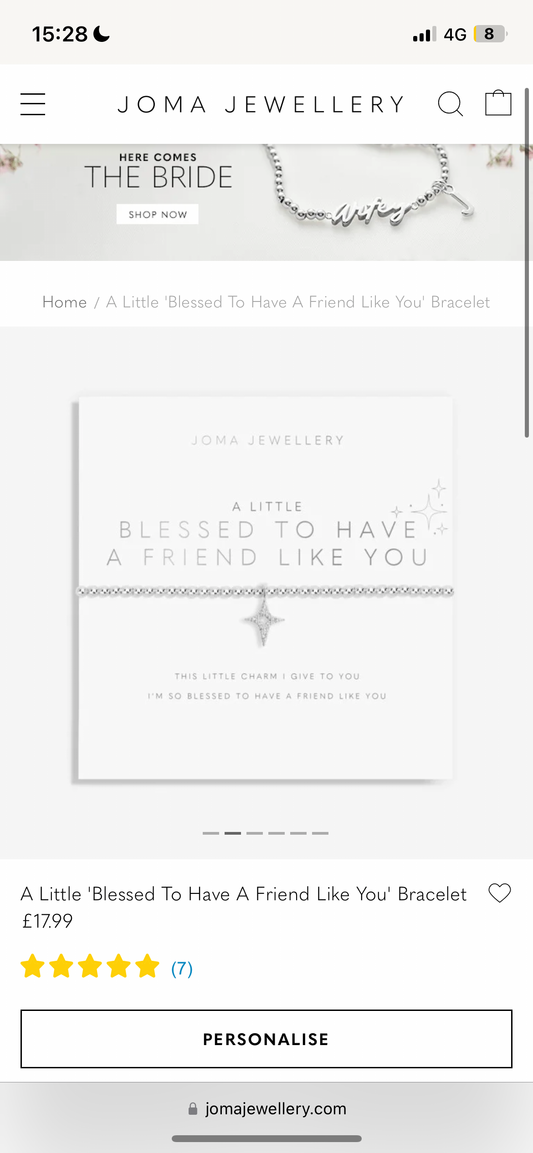 A little “blessed to have a friend like you” bracelet