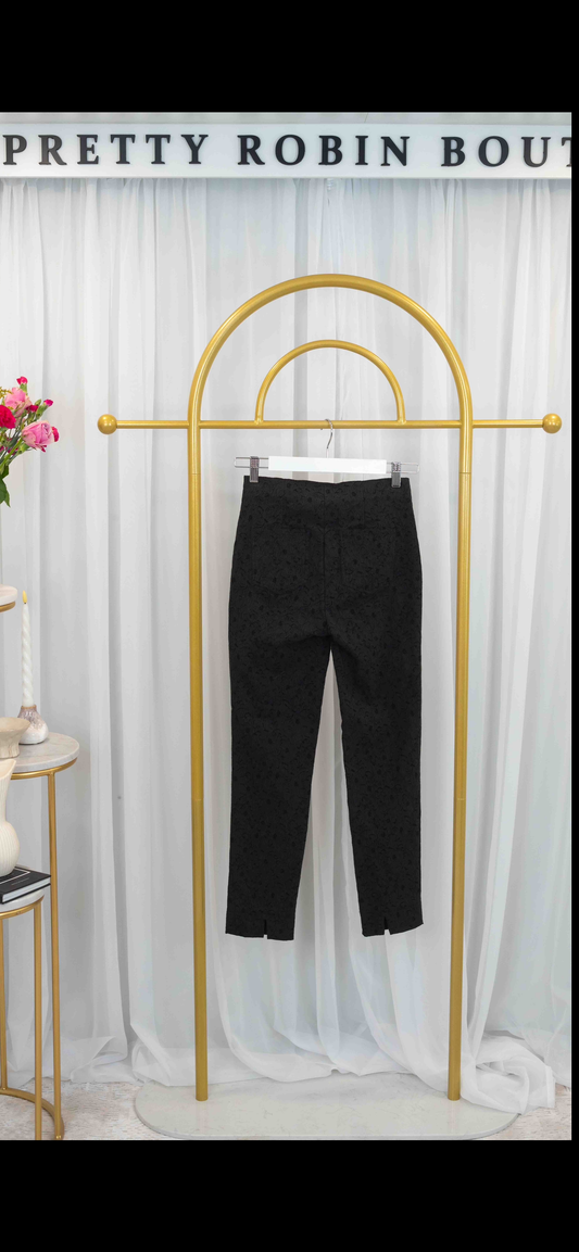 Pinns Black Jacquard Trouser 302CT