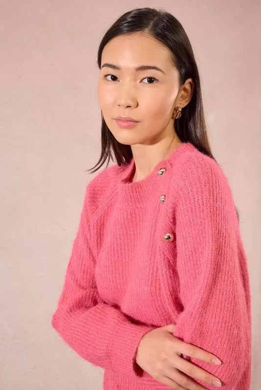 Ladies Knitted Sweater Coral