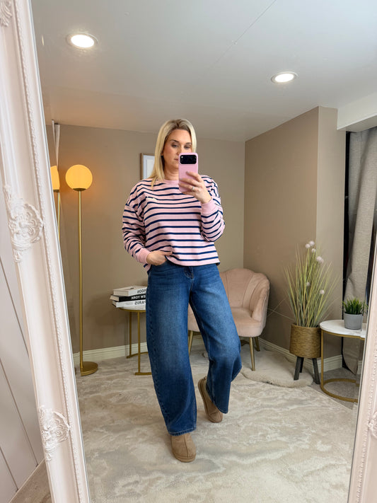 Barrel leg jeans (mid denim)