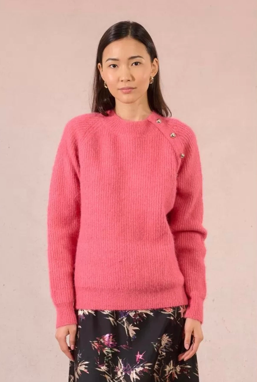 Ladies Knitted Sweater Coral