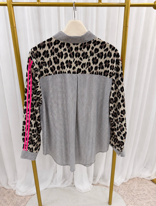 Brown leopard Print Shirt