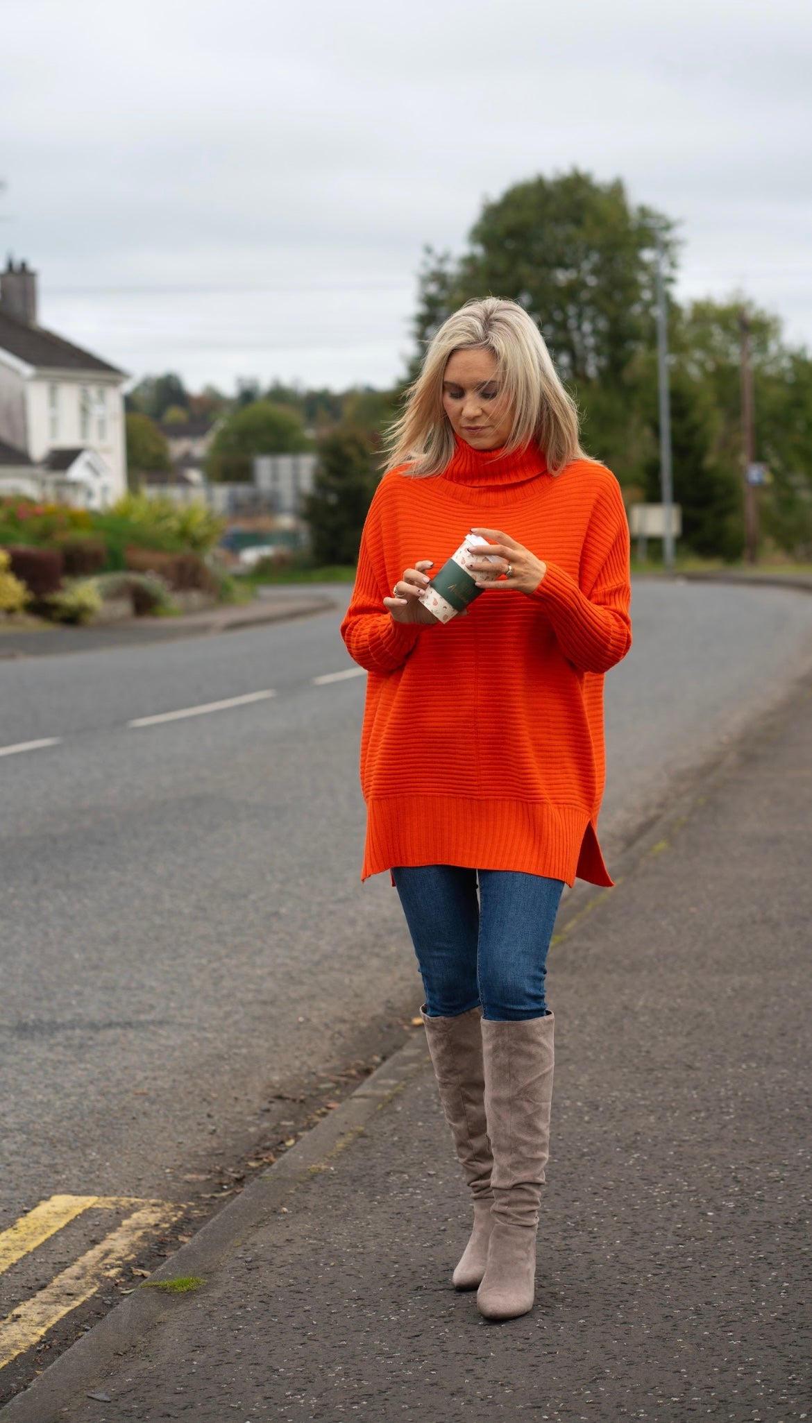 Orange longline Jumper