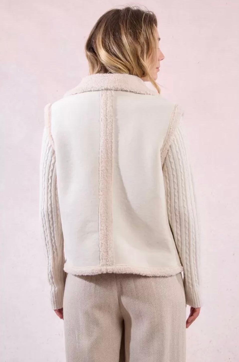 SLEEVELESS JACKET, IMITATION SHEEPSKIN