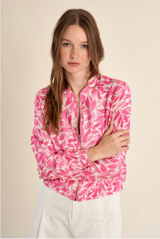 FLORAL PRINT BOMBER JACKET