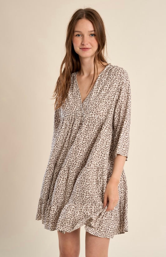 SHORT LEOPARD PRINT DRESS