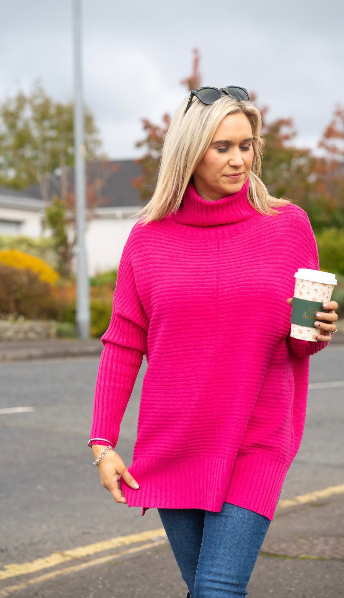 Fuchsia longline Jumper