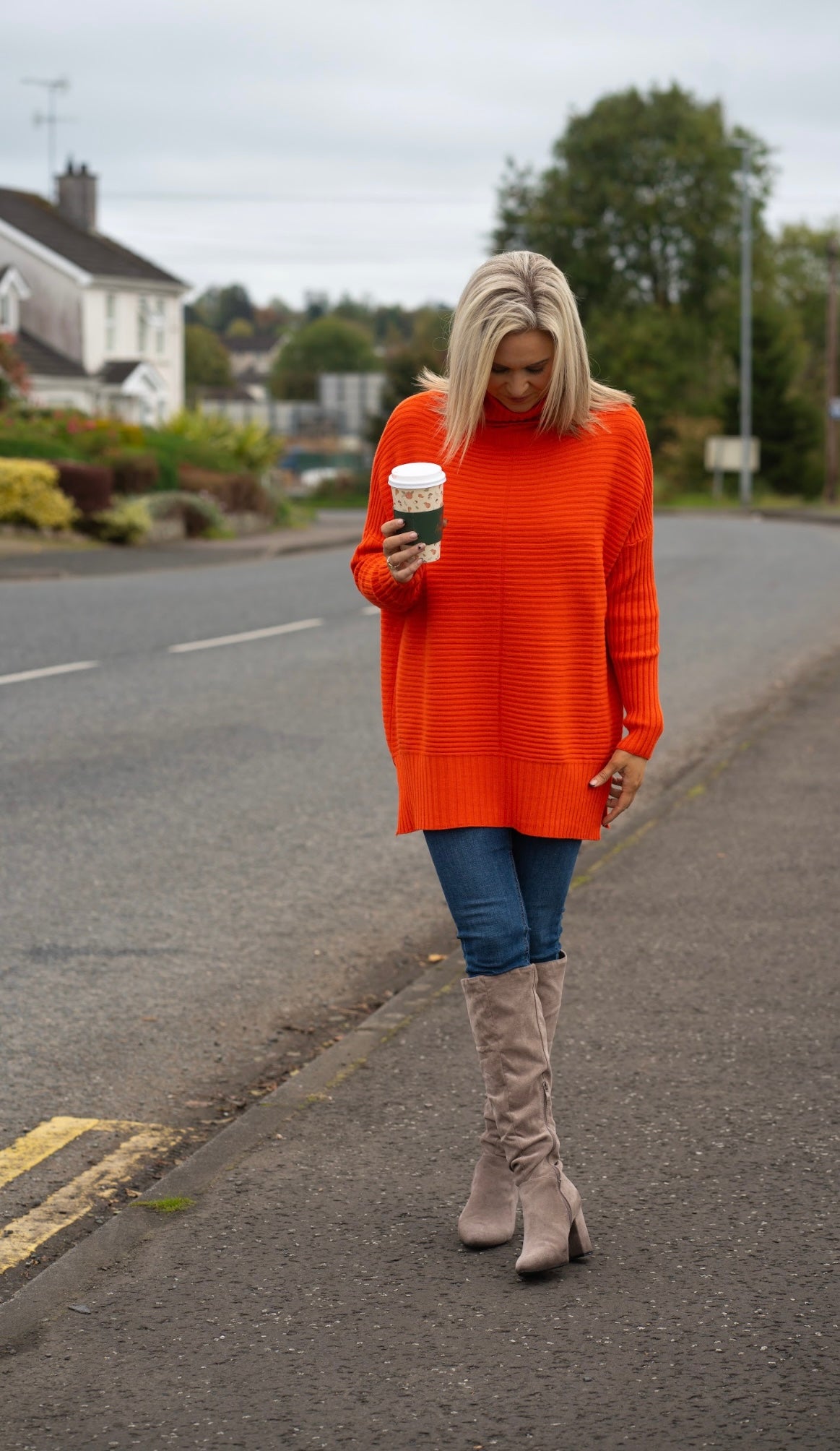 Orange longline Jumper