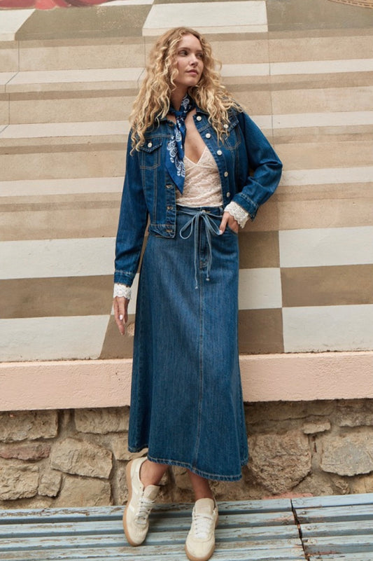 LONG DENIM SKIRT