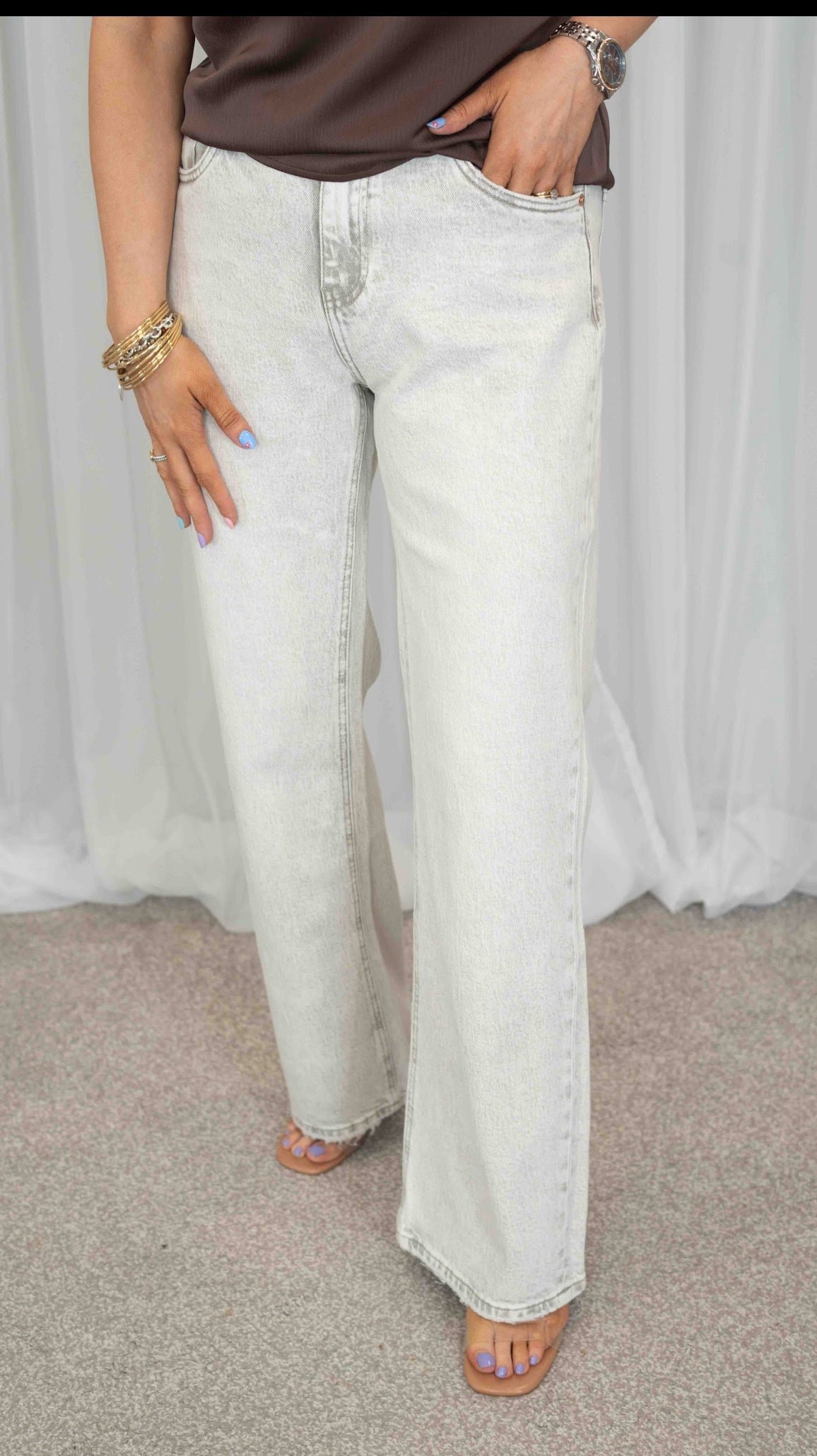 Abby wide leg jeans (marl)