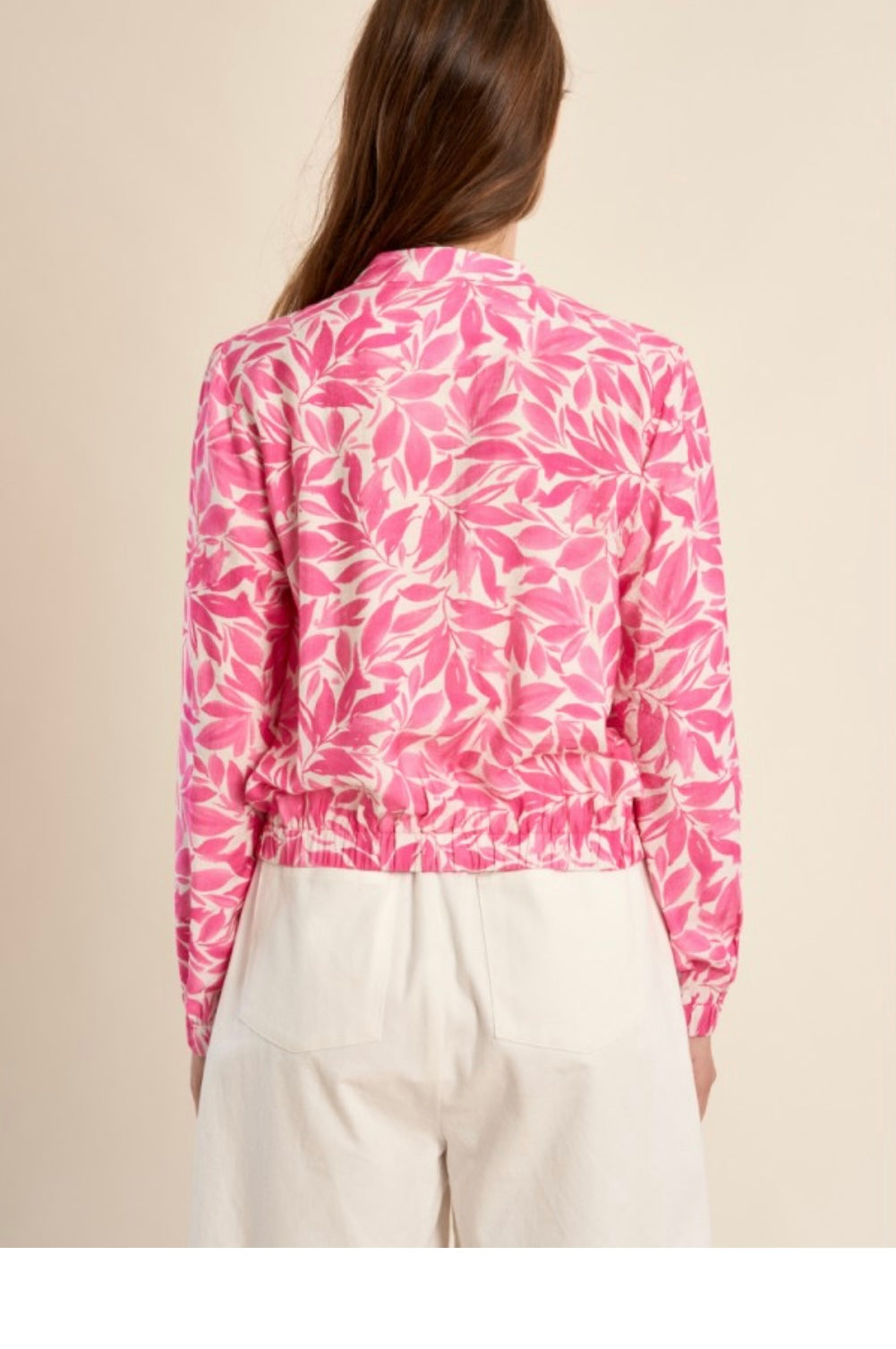 FLORAL PRINT BOMBER JACKET