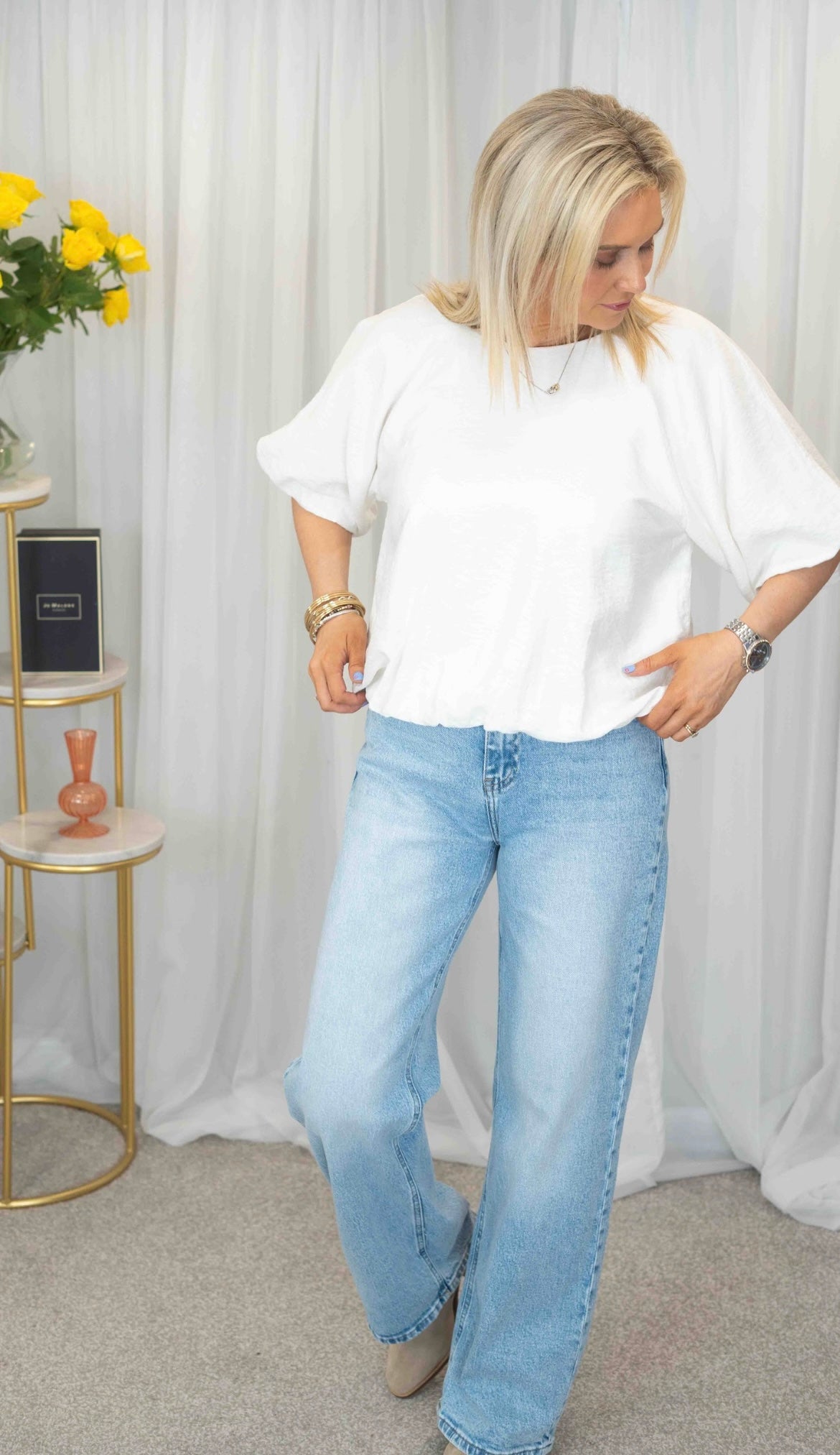 Amy wide leg jeans (light wash)