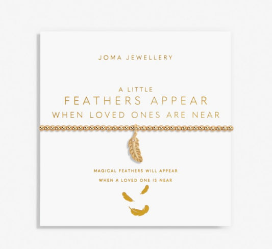 Gold A Little 'Feathers Appear When Loved Ones Are Near' Bracelet