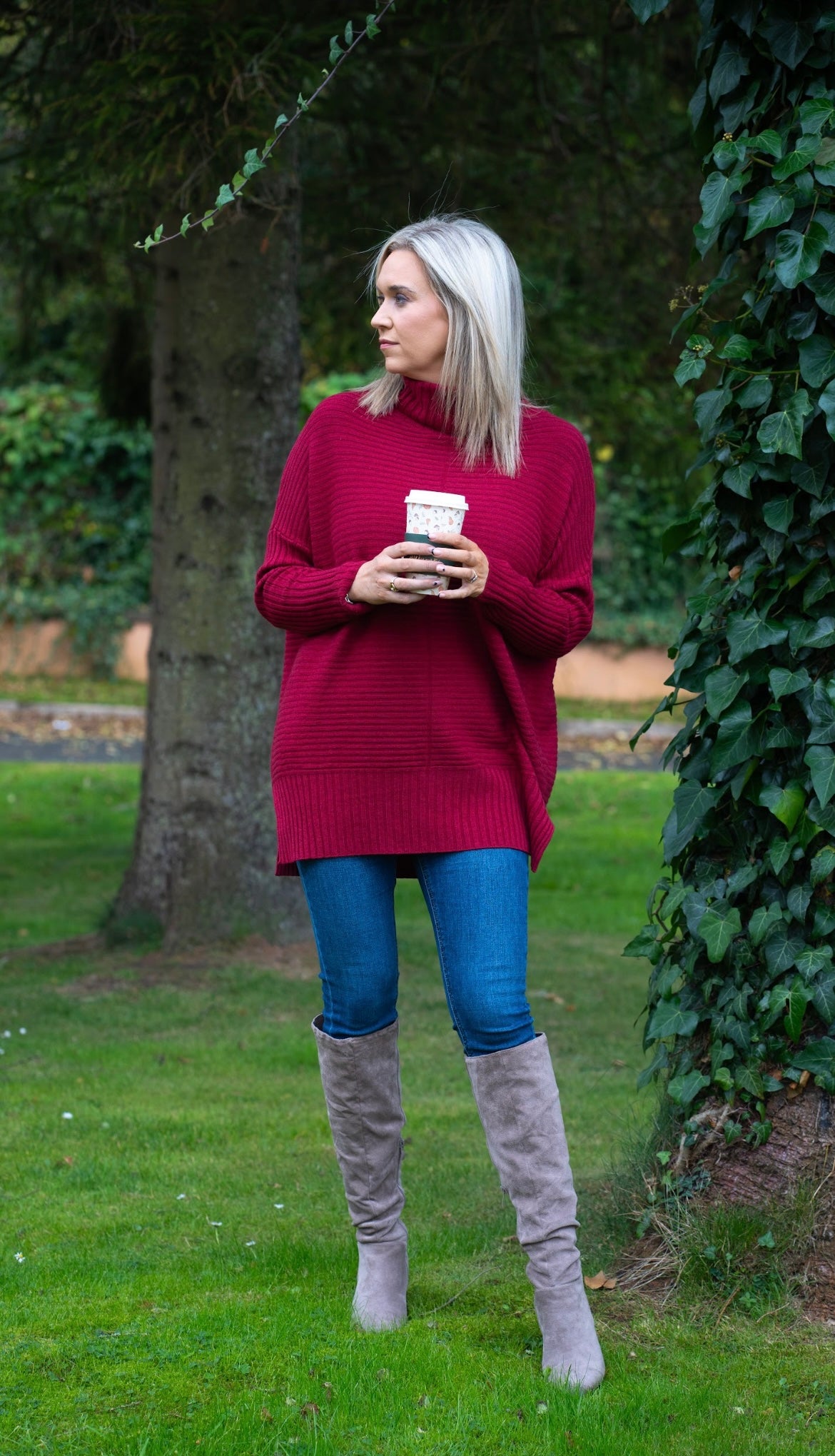 Maroon longline Jumper