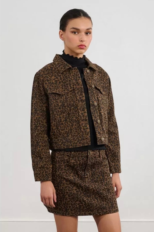 LEOPARD DENIM JACKET