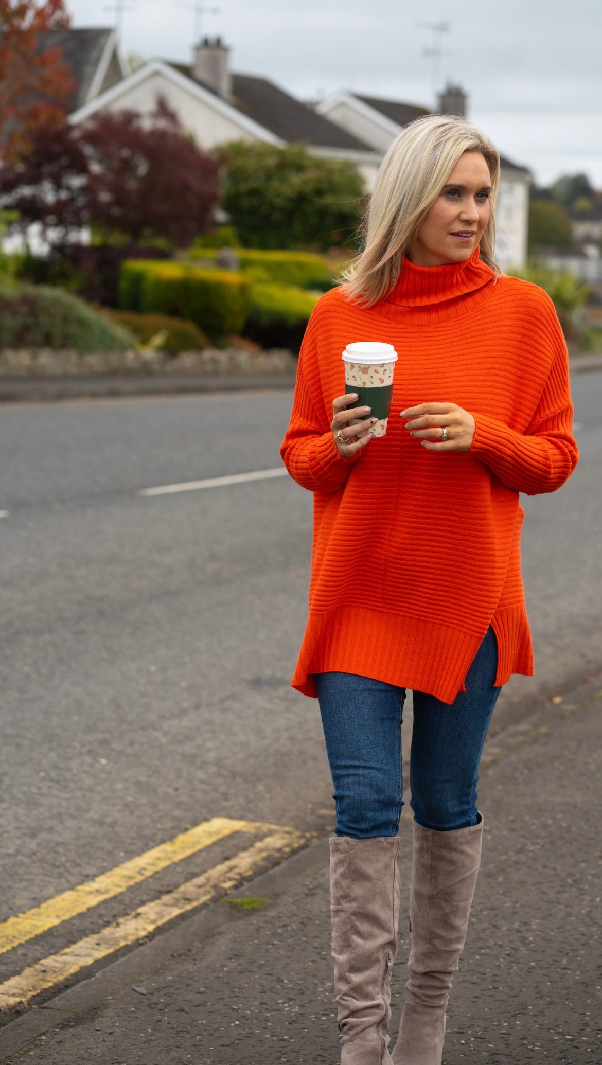 Orange longline Jumper