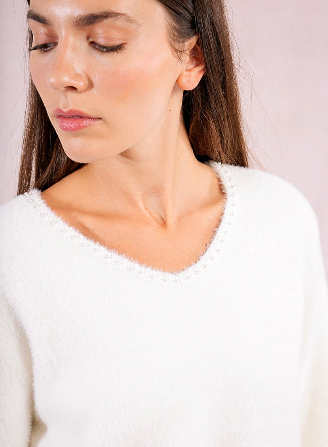 Off White Fluffy Sweater