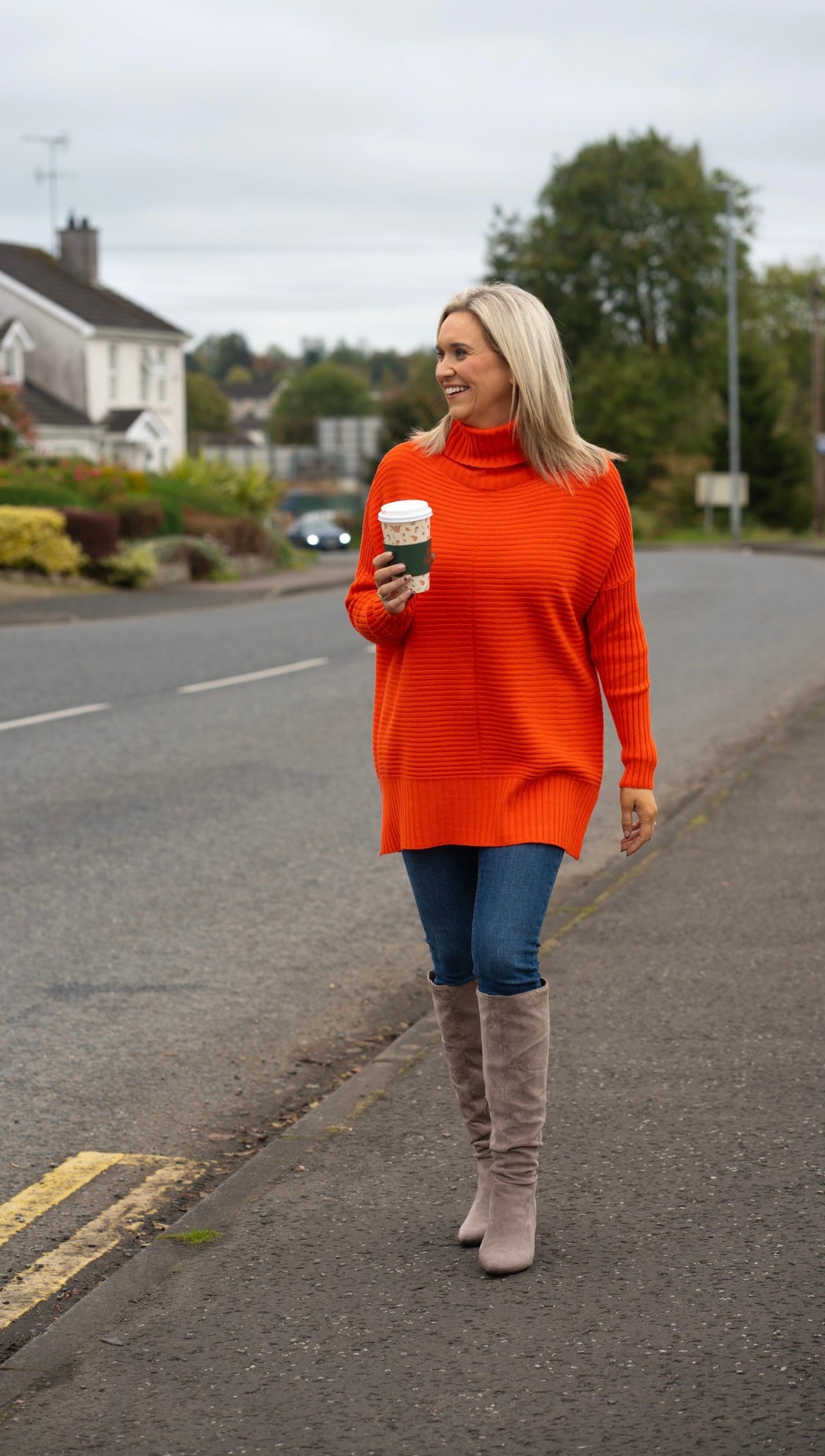 Orange longline Jumper