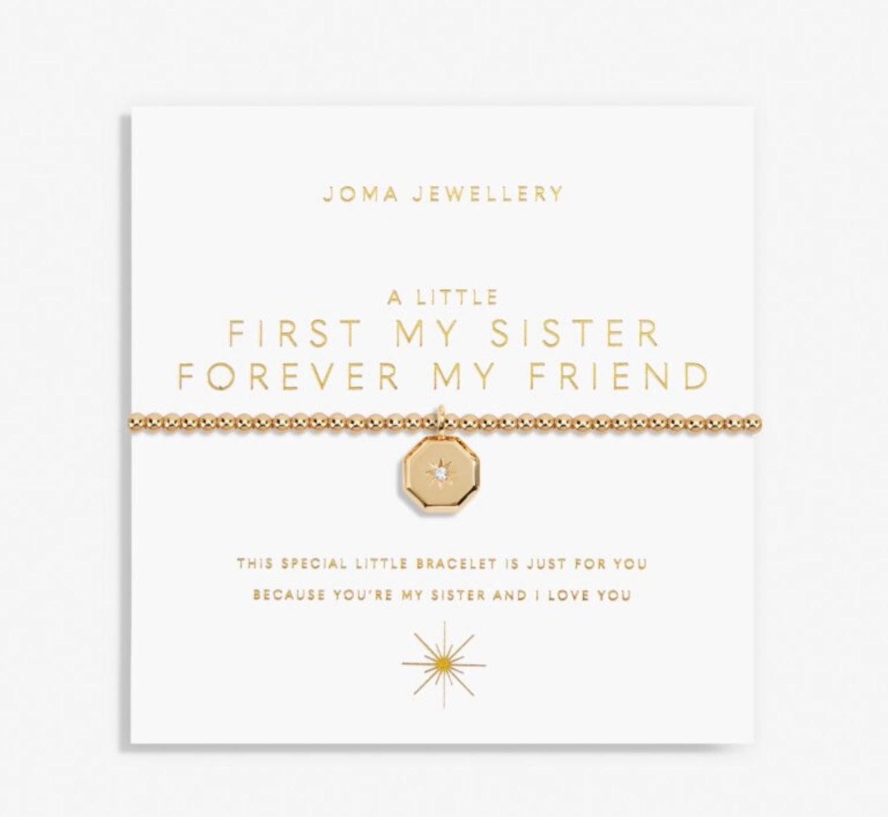 Gold A Little 'First My Sister Forever My Friend' Bracelet