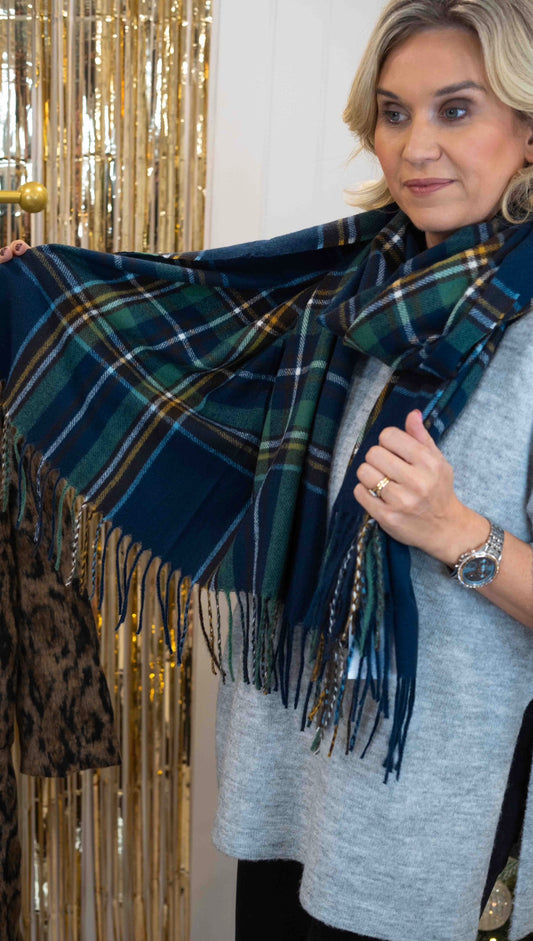 Blue tartan Scarf