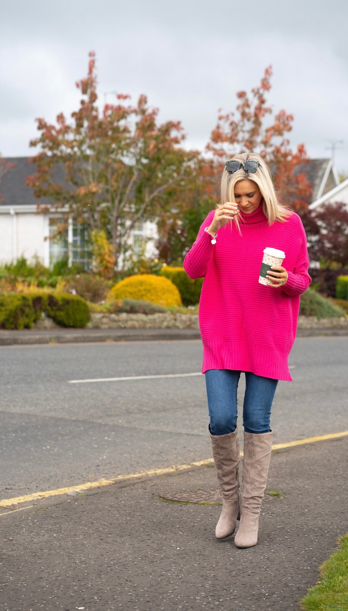 Fuchsia longline Jumper