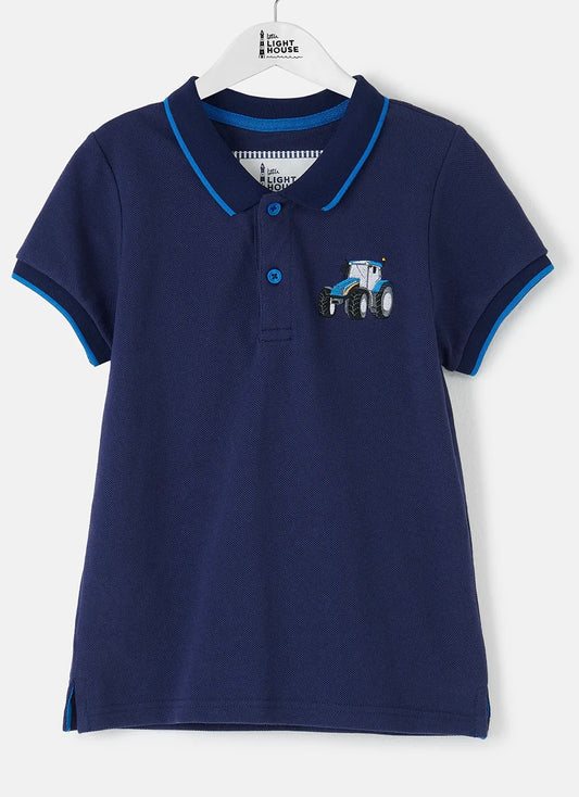 Pier Short Sleeve Polo Shirt - Blue Tractor