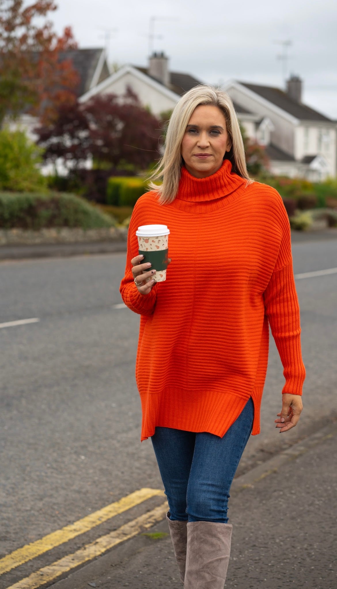 Orange longline Jumper