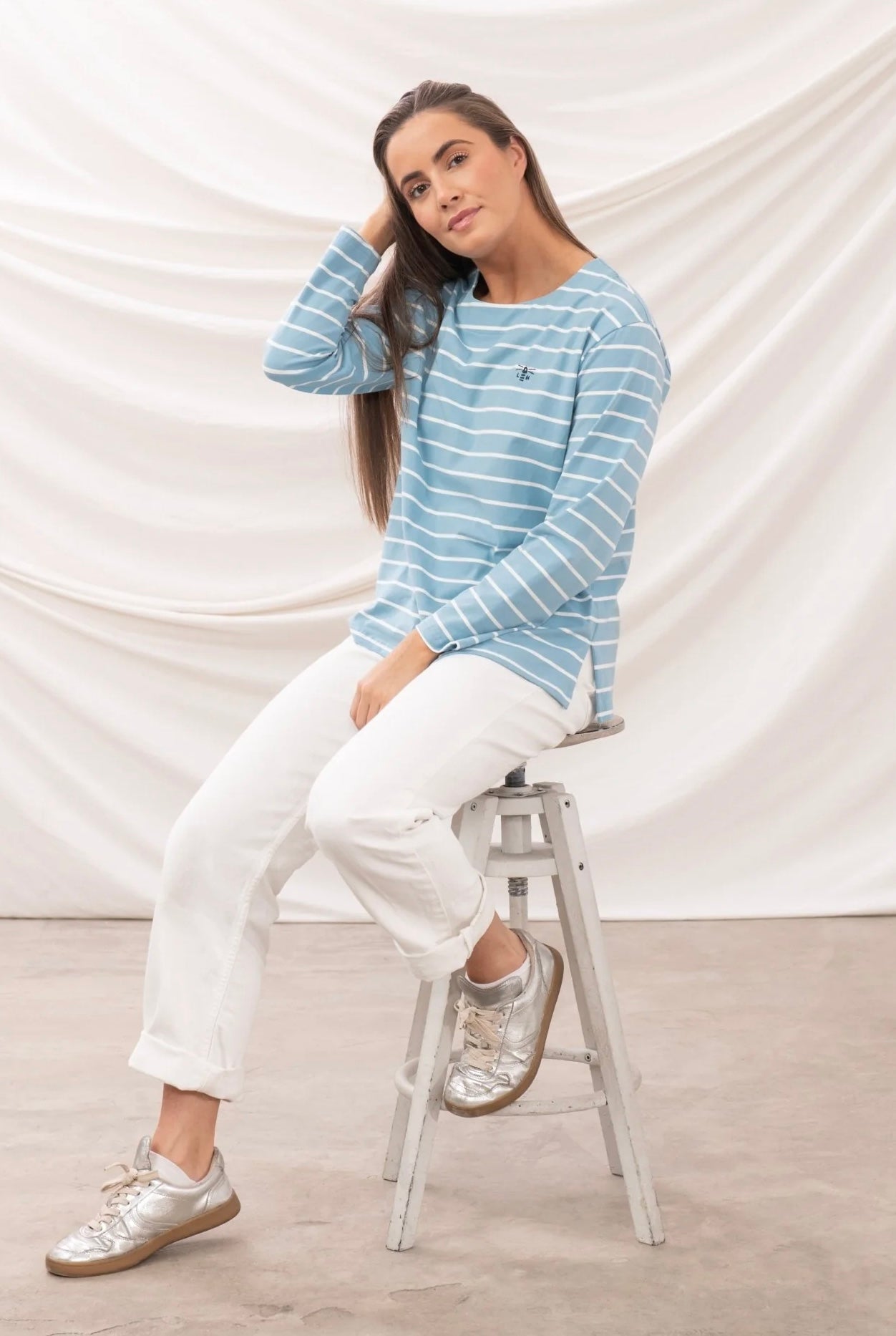 Causeway Breton Top - Marine Blue Stripe