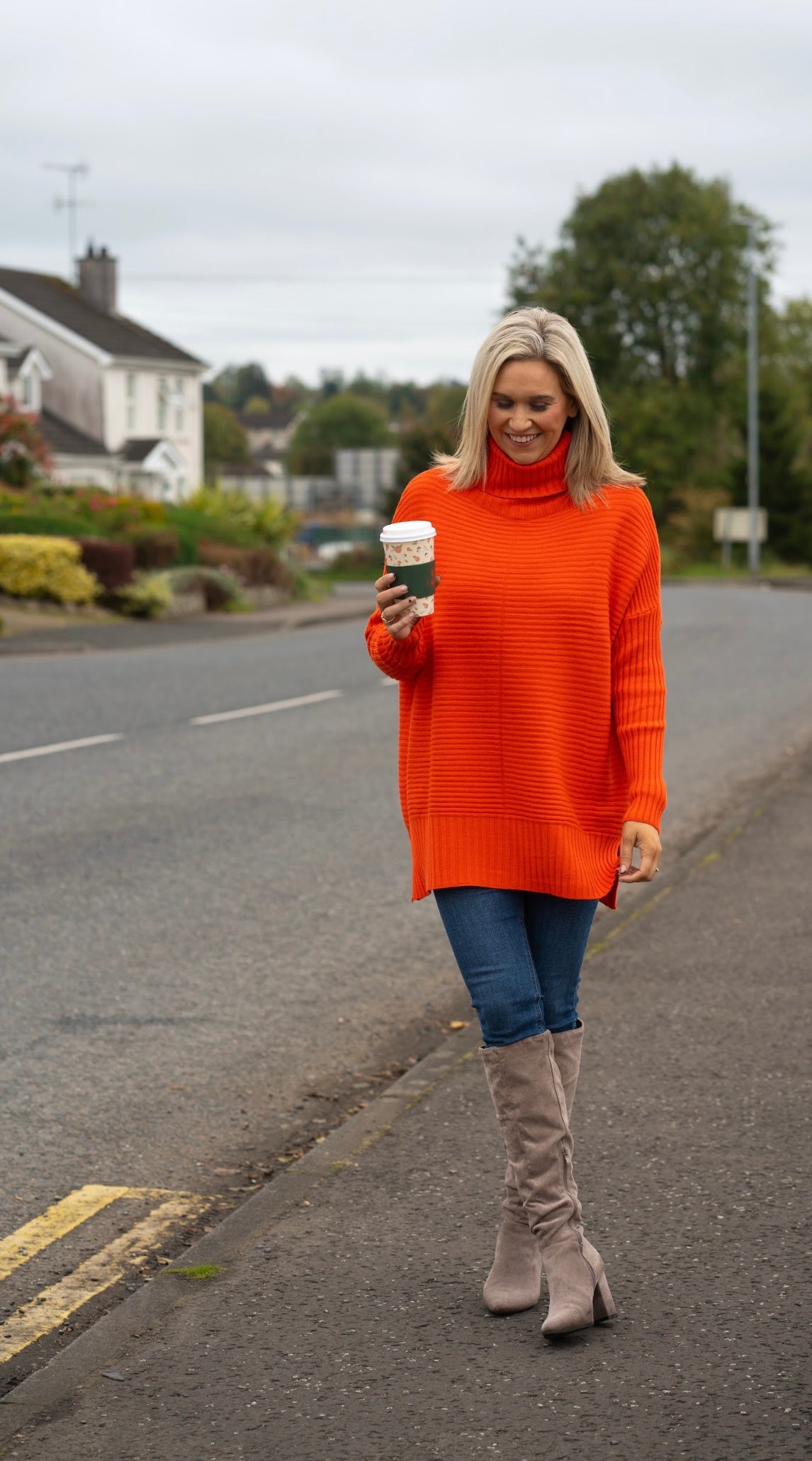 Orange longline Jumper