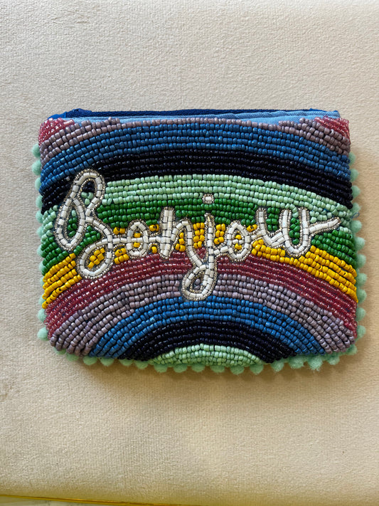 Bonjour beaded purse