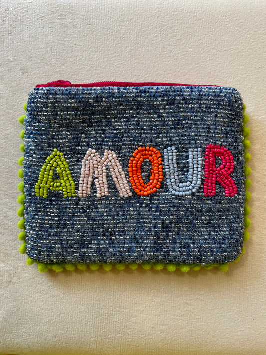 Amour beaded purse