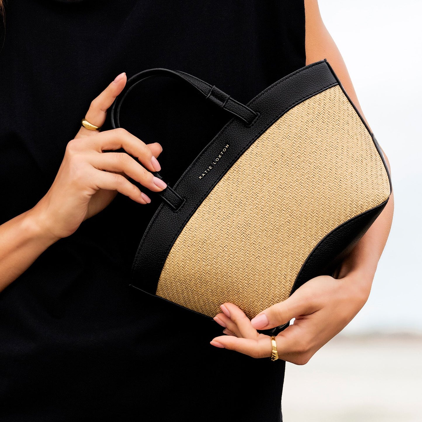 Riviera Raffia Mini Tote Bag