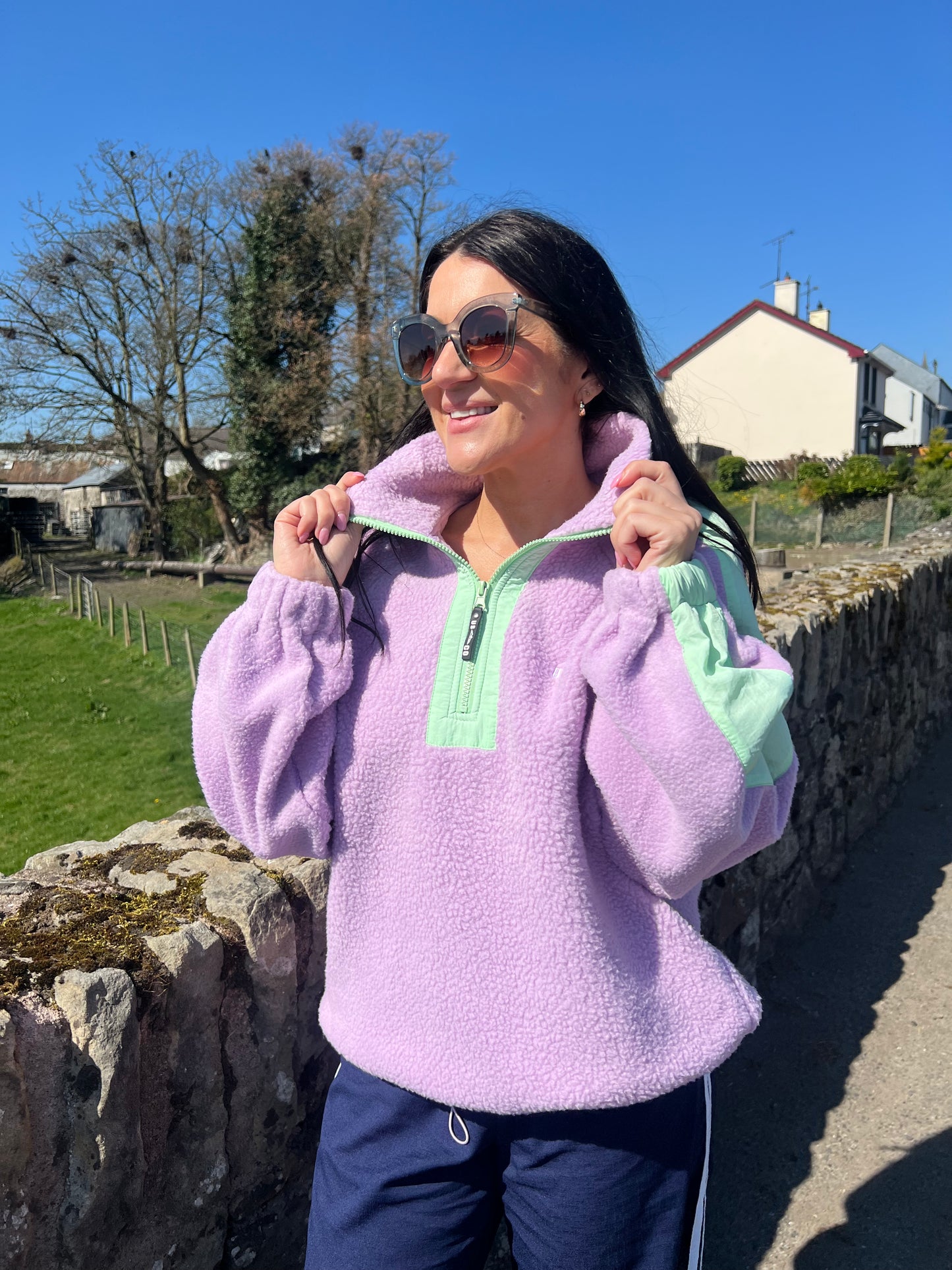 Lilac/Green fleece