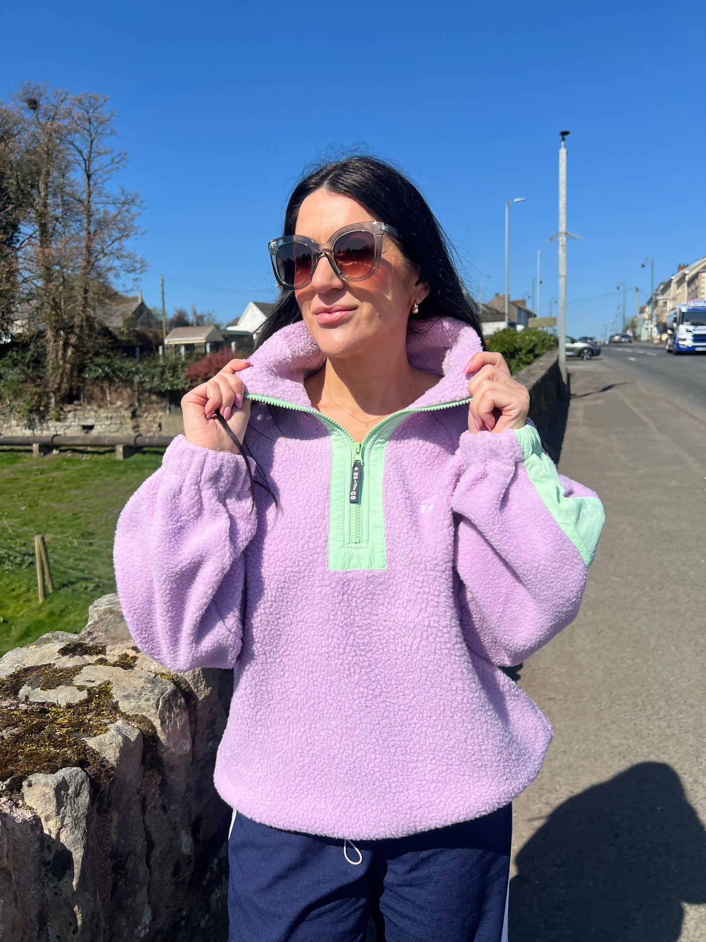 Lilac/Green fleece