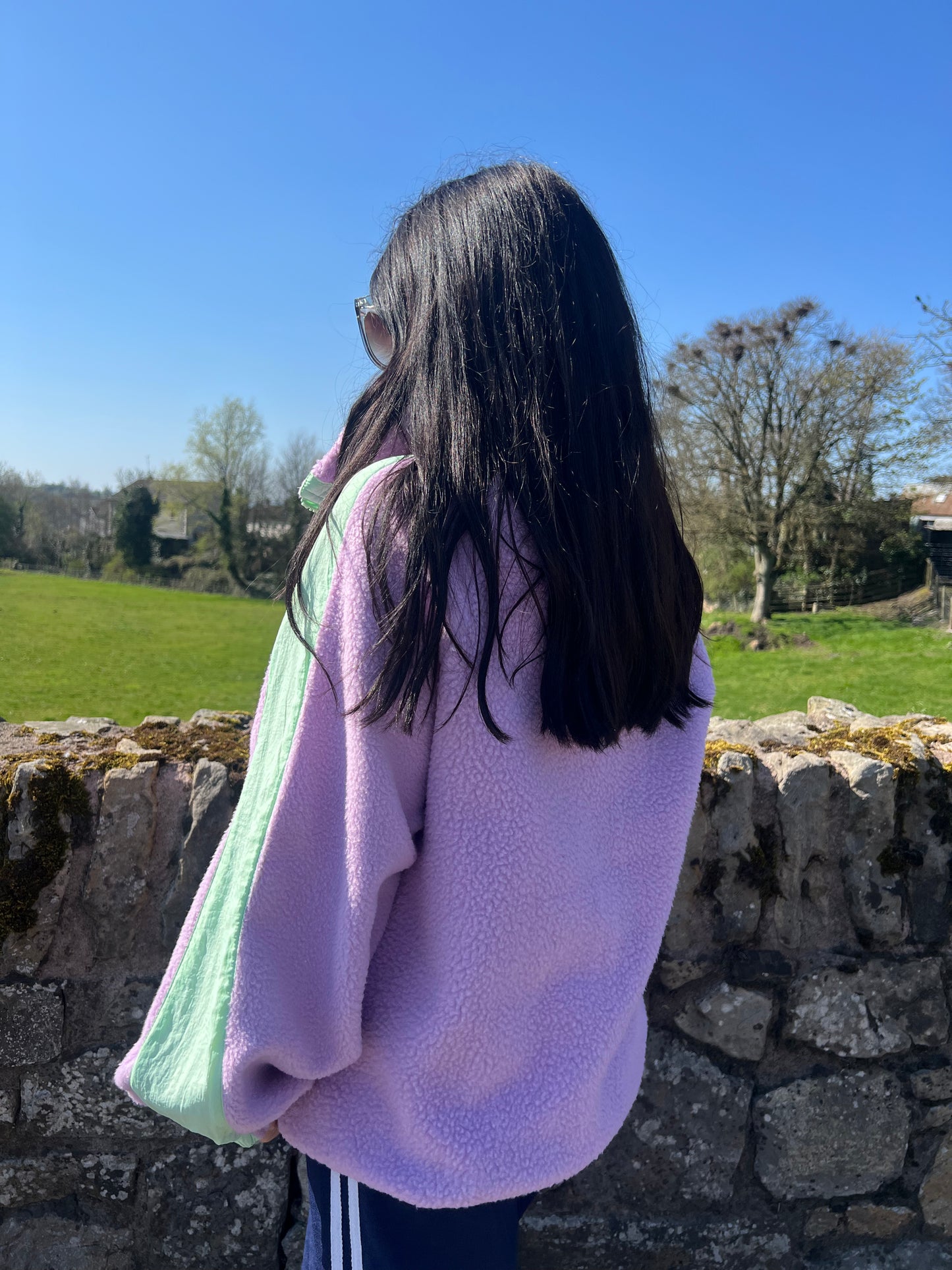 Lilac/Green fleece