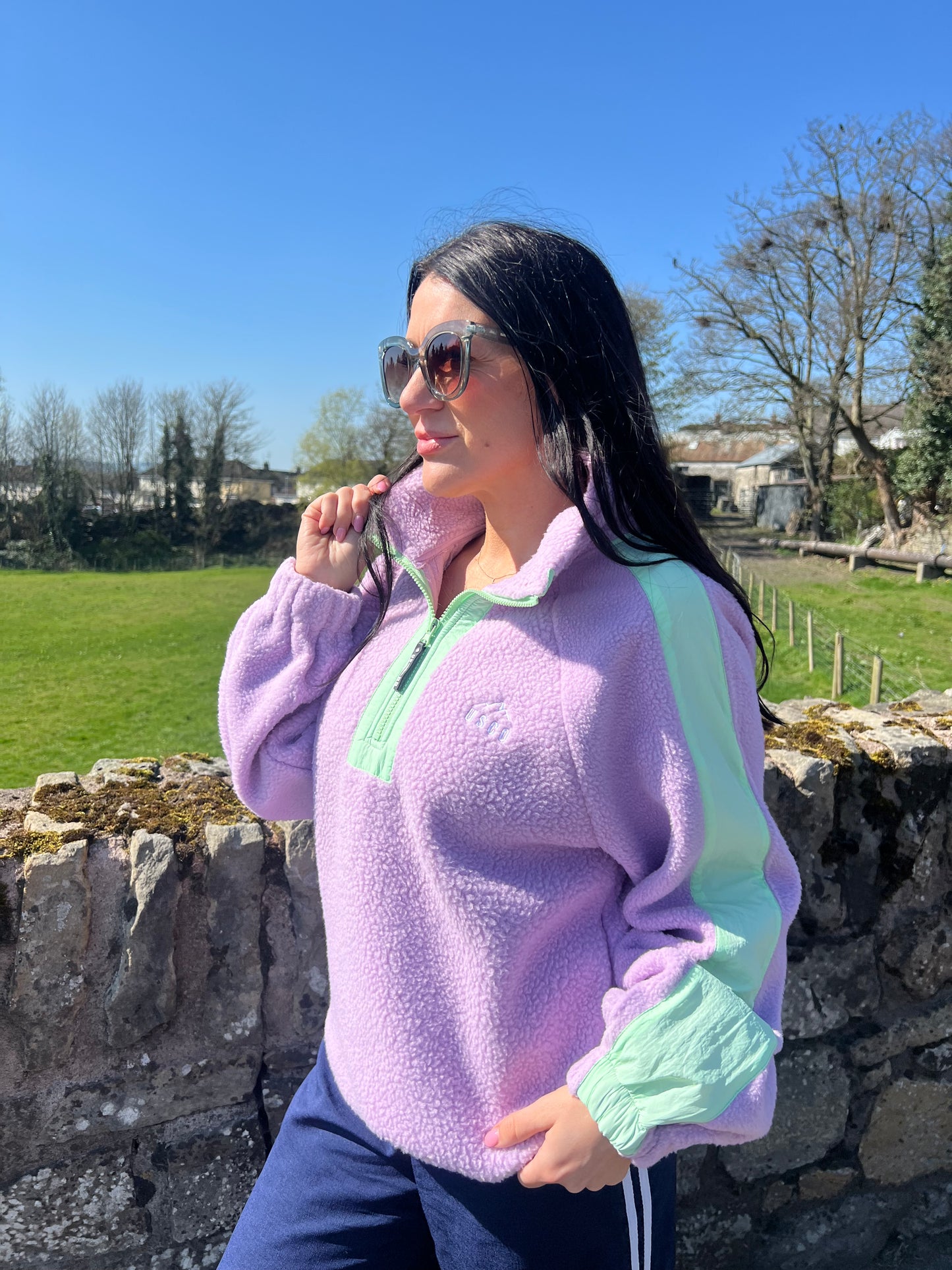 Lilac/Green fleece
