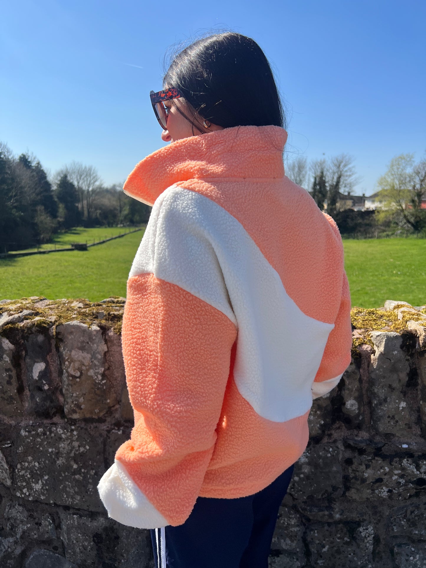 Orange/White Fleece