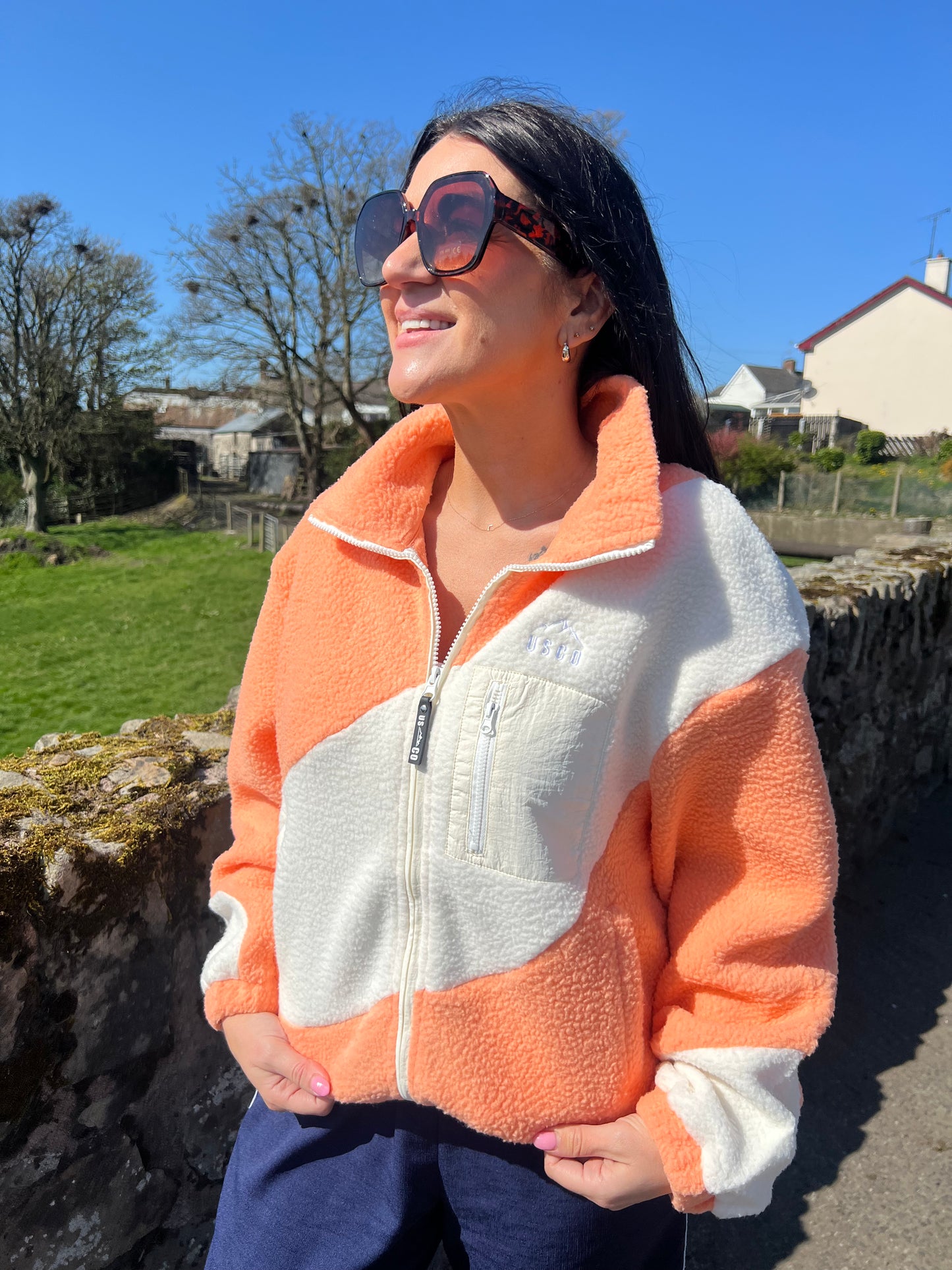 Orange/White Fleece