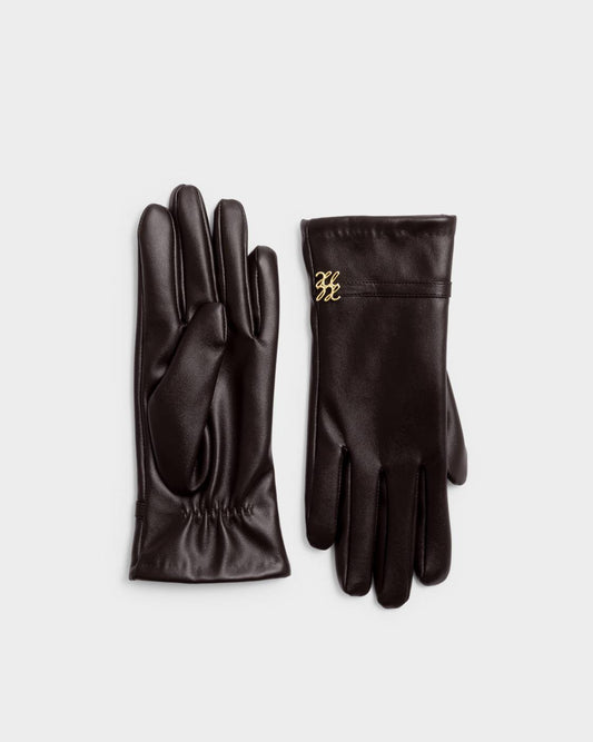 Boxed Faux Leather Gloves
