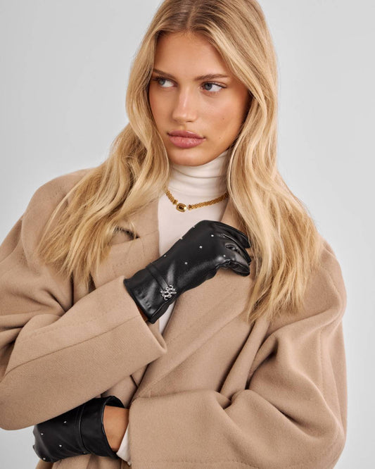 Boxed Faux Leather Gloves