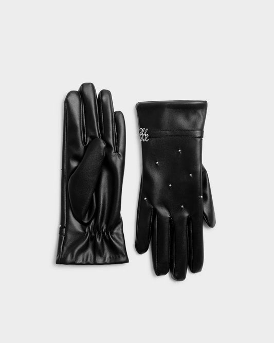 Boxed Faux Leather Gloves