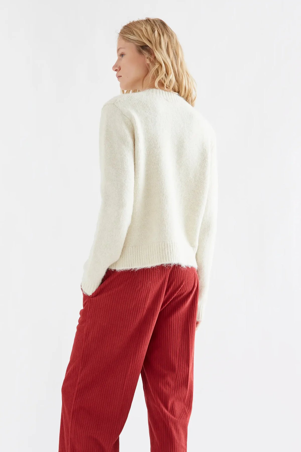 Ecru knit cardigan
